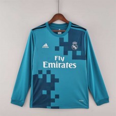 Real Madrid 17/18 Third Blue Long Sleeve Soccer Jersey